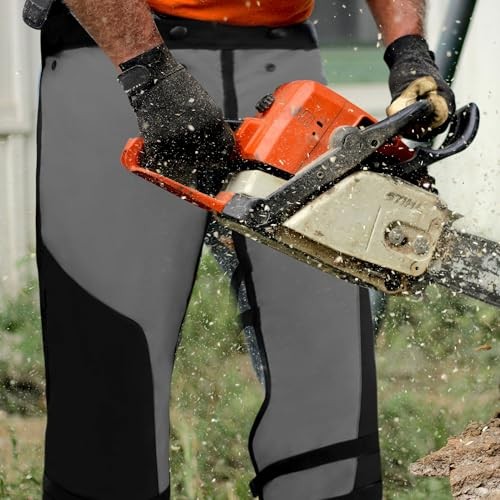 Chainsaw Chaps Apron Wrap for Men,Loggers Forest Workers Protective Black M