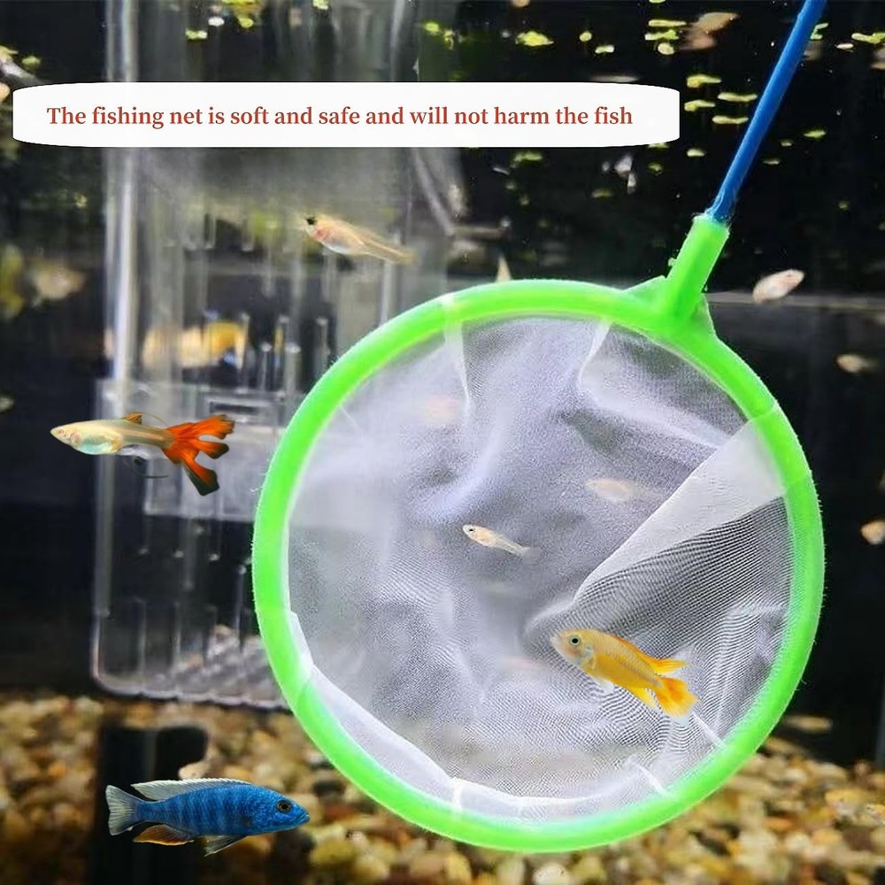 Aquarium Fish Net Cleaner Filter Nets High Density Mesh Plastic Handle 30 PCS