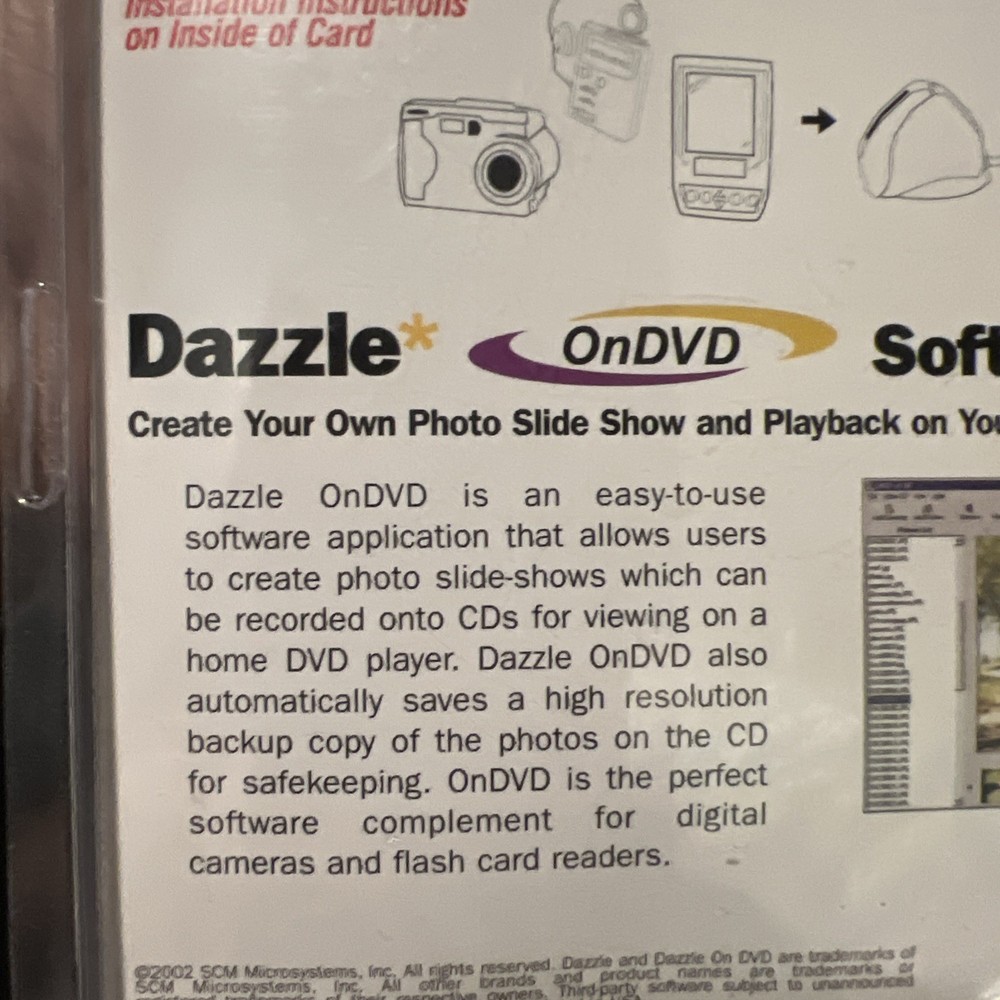Dazzle CompactFlash Reader/Writer Digital Media Reader Software DM-8000 NEW