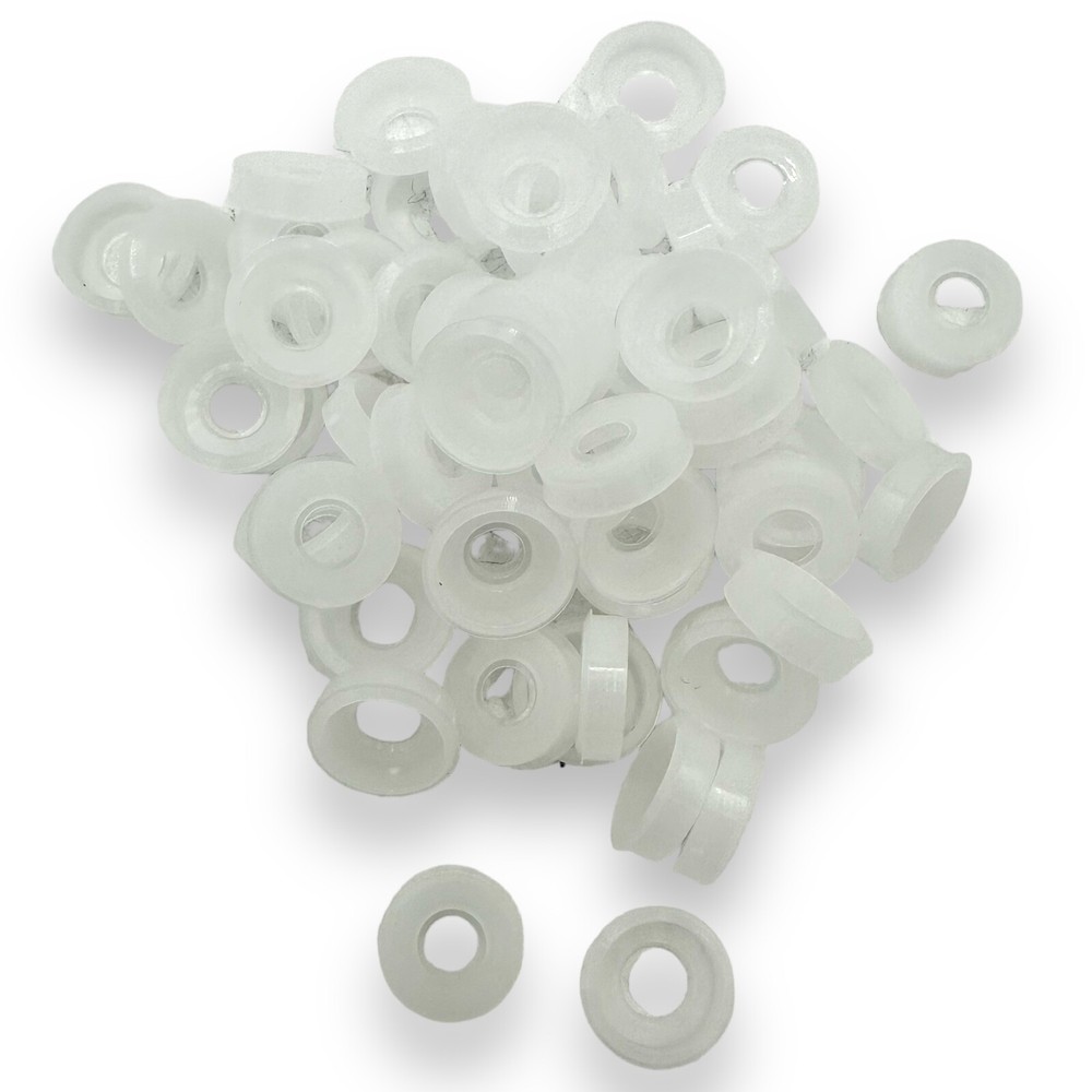 Flat Back Washers Clear for Two Piece 6/8g Dome Screw Snap-Caps Cover Plastic