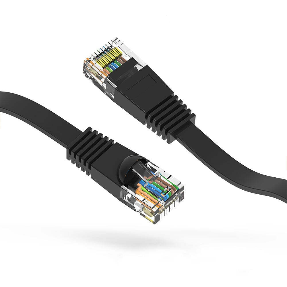 1.5Ft CAT6 Flat Ethernet Network Cable Black