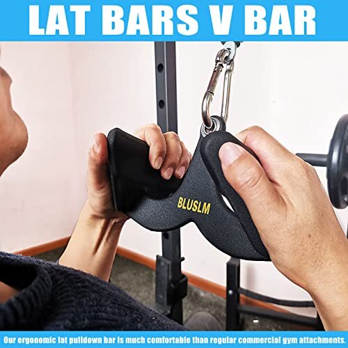 Lat Pull Down Bar for Cable Machine Lat Pulldown Attachments T Bar V Bar Cabl...