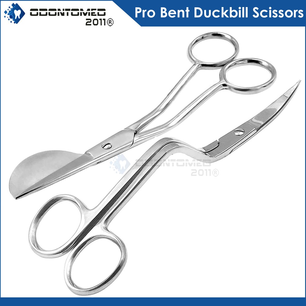 6" Duckbill Applique Scissor Thread Embroidery & Pro Bent Scissors Curved Handle