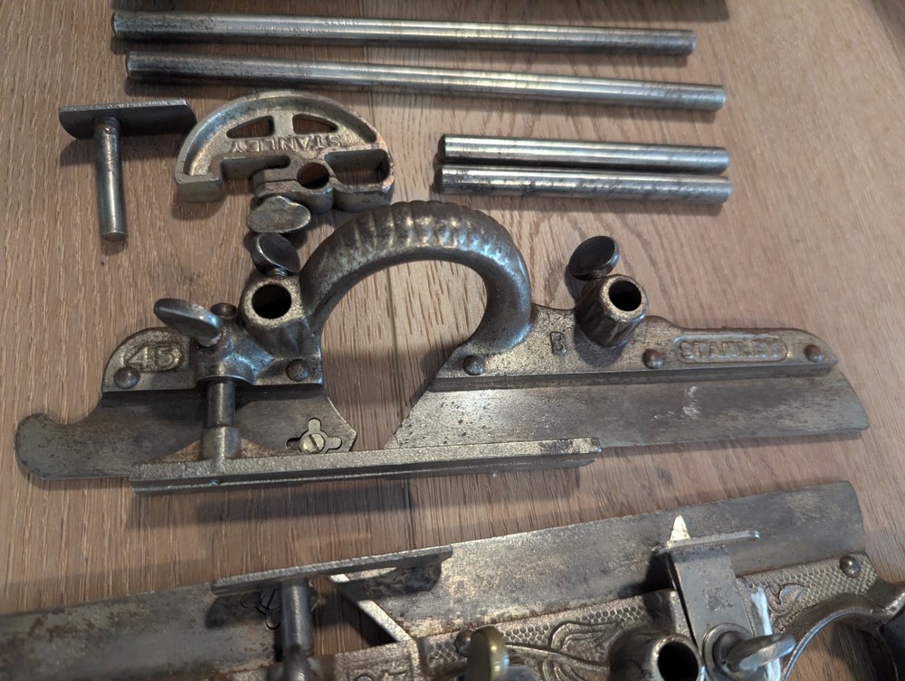 Antique Stanley No. 45 Combination Plane - Type 8 Floral Casting - Complete IOB