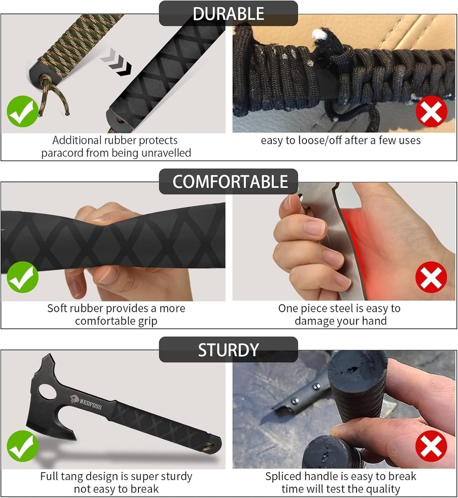 Durable 3-Pack Throwing Hatchet Set with Protective Sheath – For Competitions