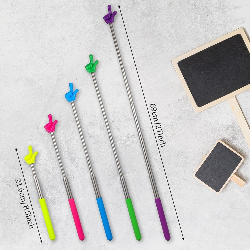 5 Pcs Telescopic Teacher Pointer Extendable Finger Pointer Stick For Classroom