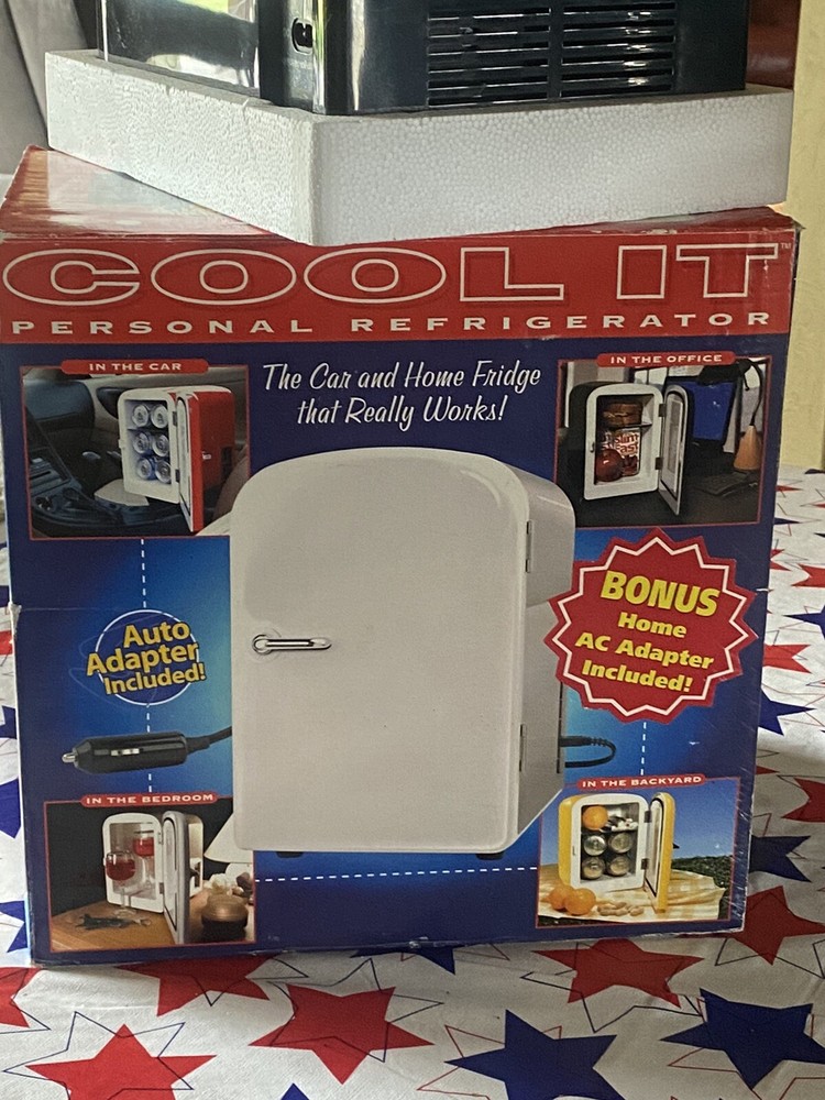 COOL IT Personal Mini Refrigerator - Black - Compact & Portable - Car Adapter