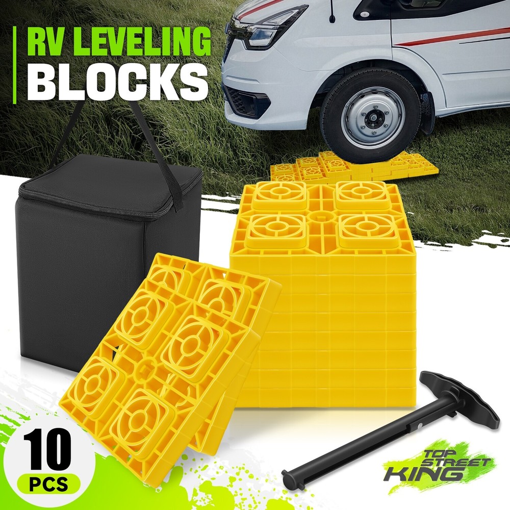 8.54"x 8.54"x 1" RV Leveling Blocks for Camper Cargo Bumper-Pull w/ Storage Bag