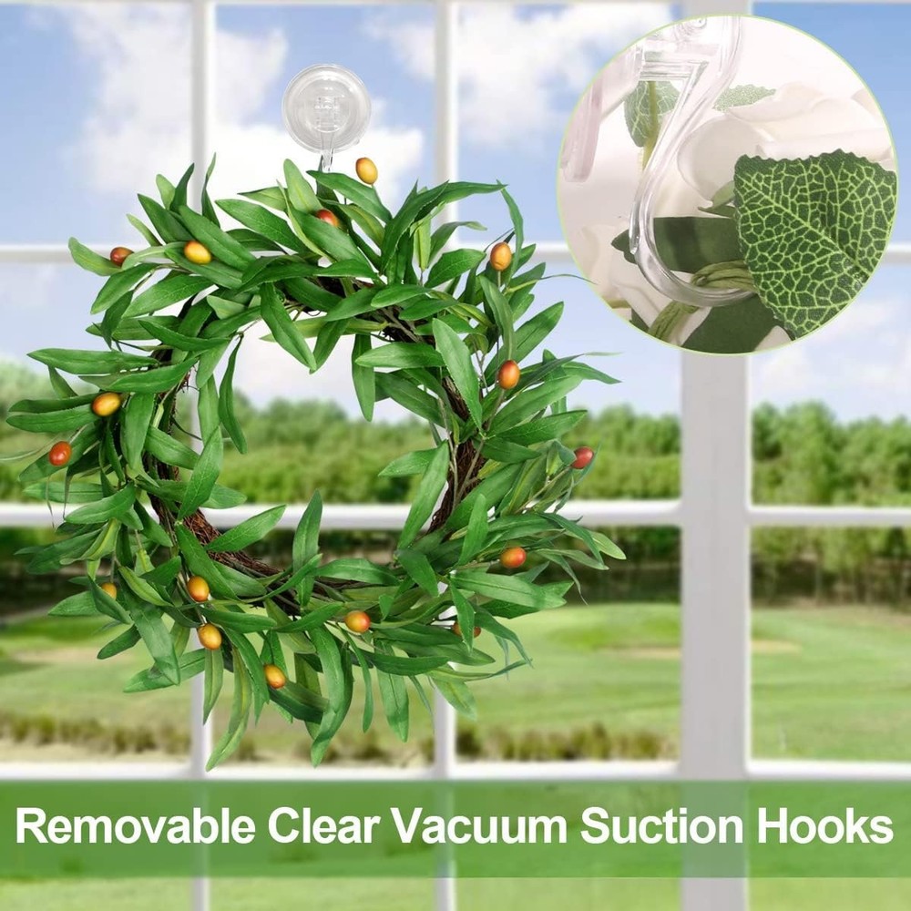 2 Pack Suction Cup Wreath Hanger,Large Clear Removable Transparent