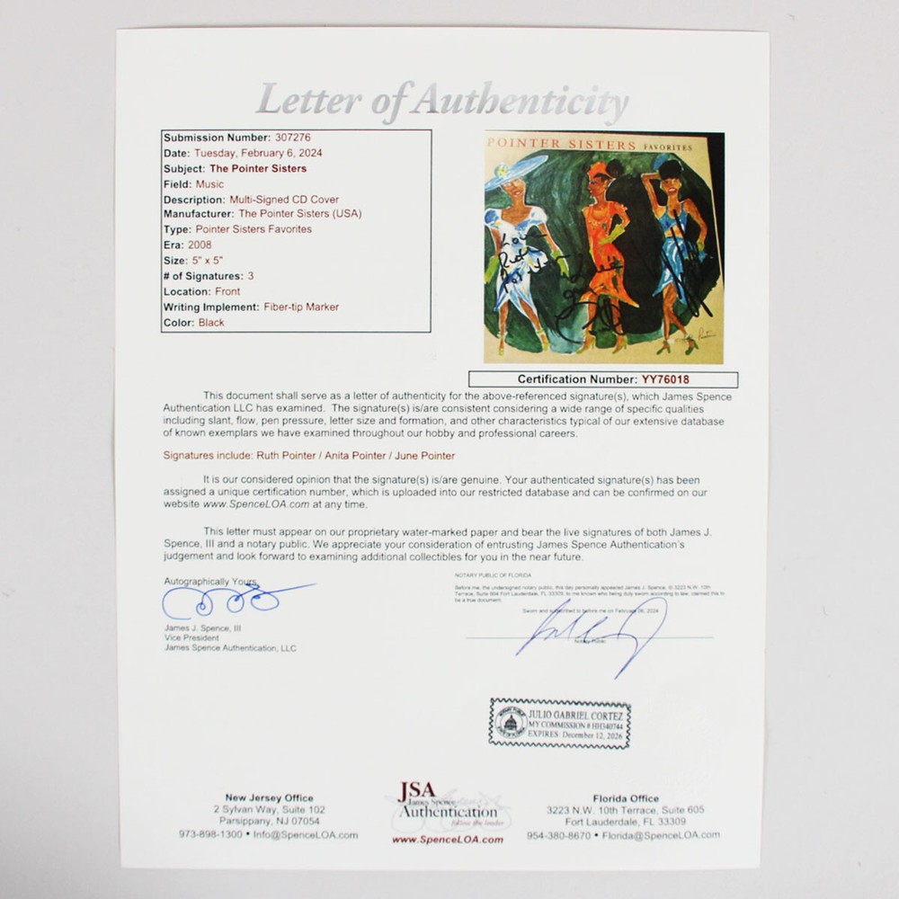 Pointer Sisters Signed CD Favorites Ruth Pointer, Sadako Pointer & Issa Point...