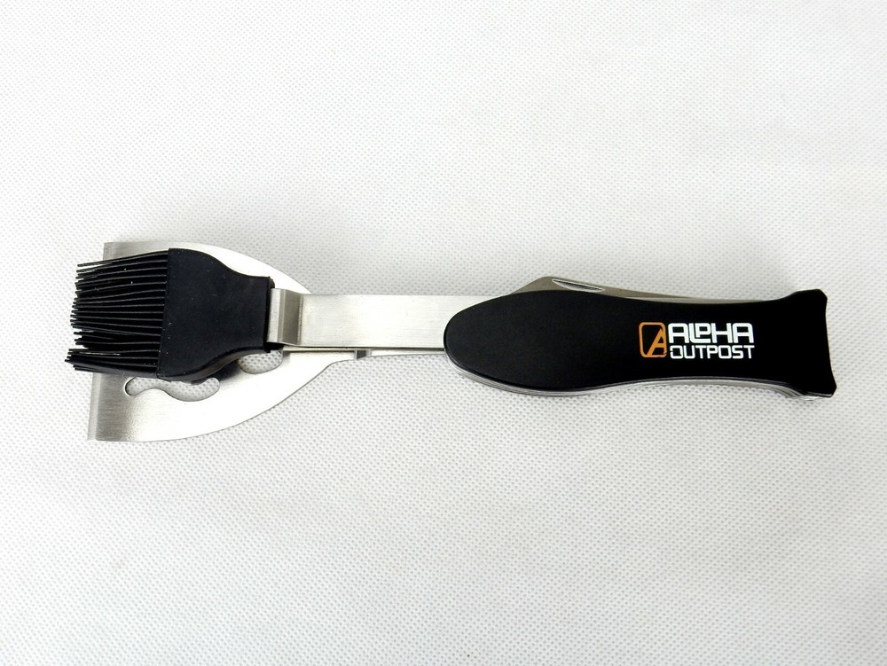 Camp Cooking Multi-Tool Utensil Set, Alpha Outpost, Spatula, Fork, Basting Brush
