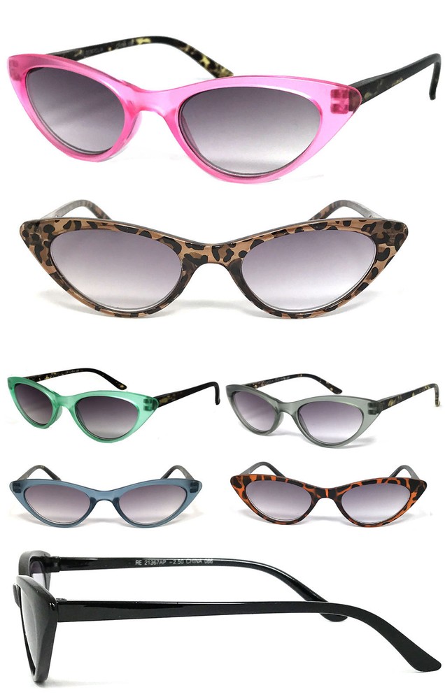 Woman Cat Eye Full Lens Reading Sunglasses Sun Reader SpringTemples UV Protect