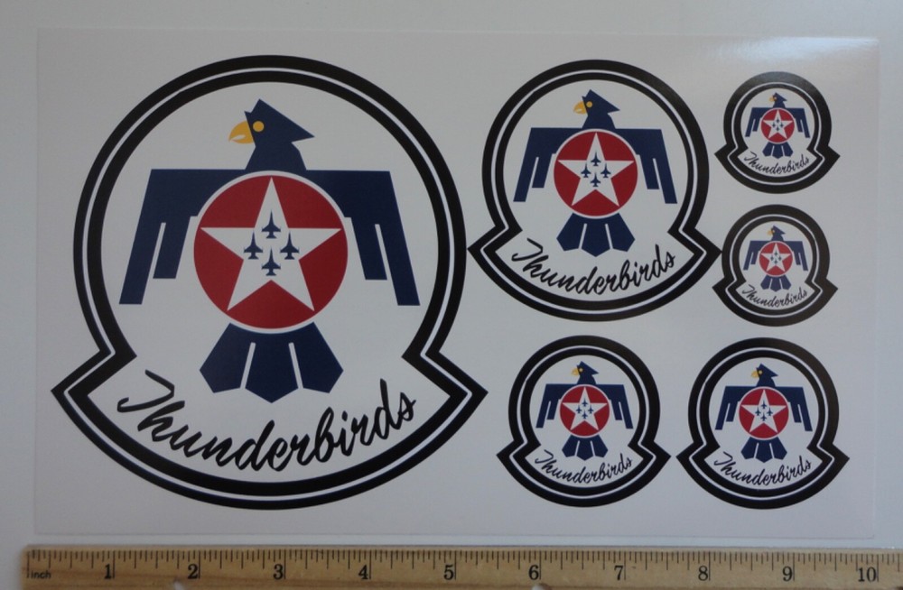 USAF Air Force Thunderbirds Patch Stickers (6) NEW