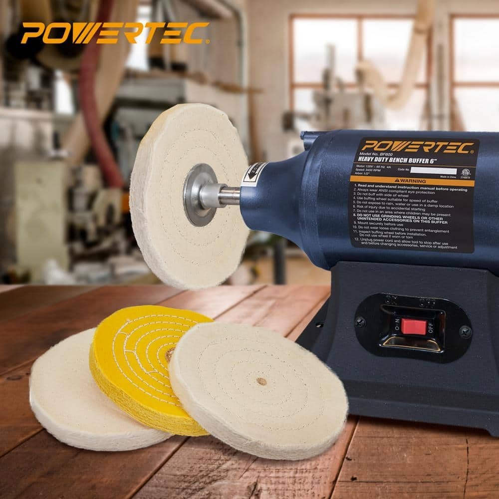 6 in. Bench Grinder Buffing Wheel Kit with 3-Piece Polishing Compound Set