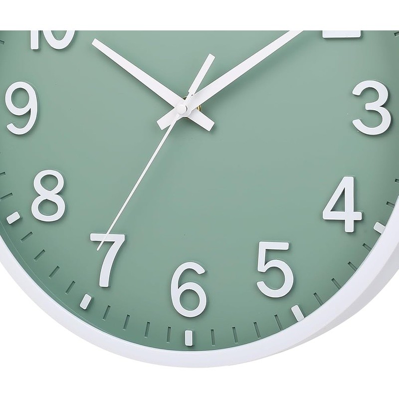 Thick Frame Silent Wall Clock Round Design Easy Read Battery Operated Indoor Use