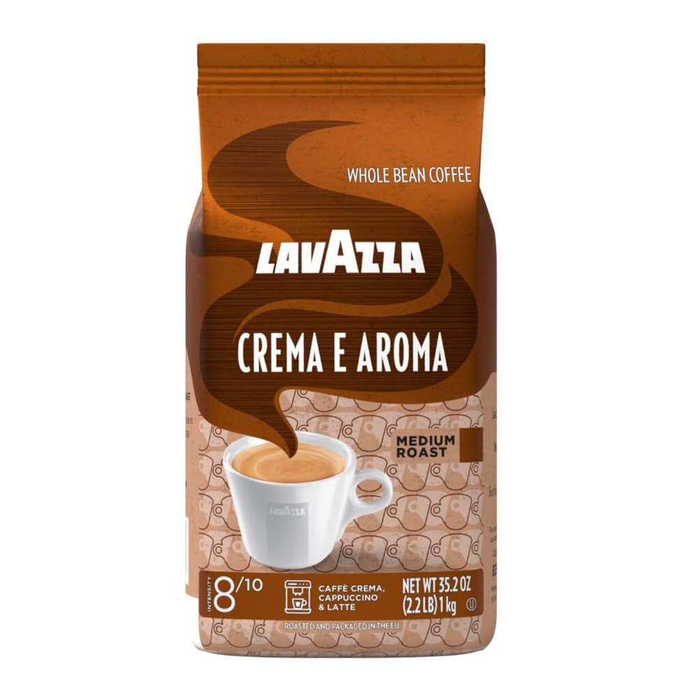 Crema E Aroma Whole Bean Coffee Blend, .-Pound Bag , Balanced Medium Roast with