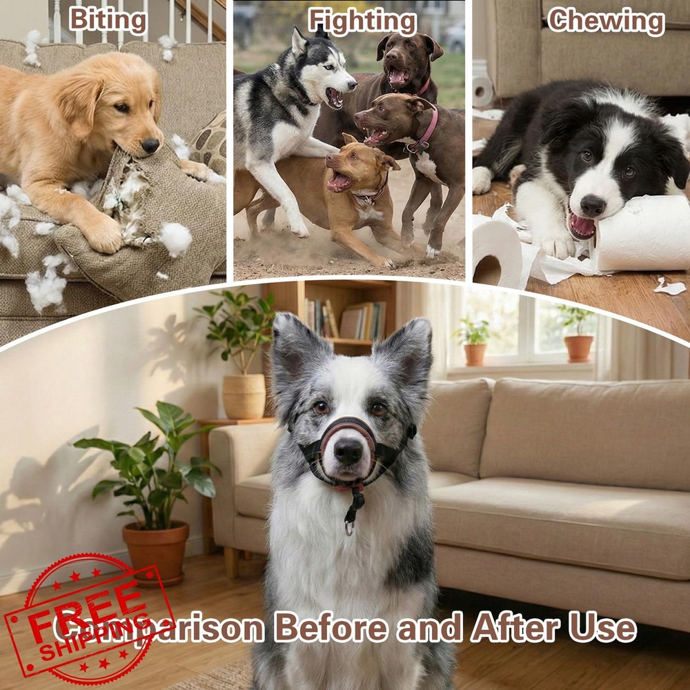 Brown Leather Dog Muzzle Small Prevent Biting