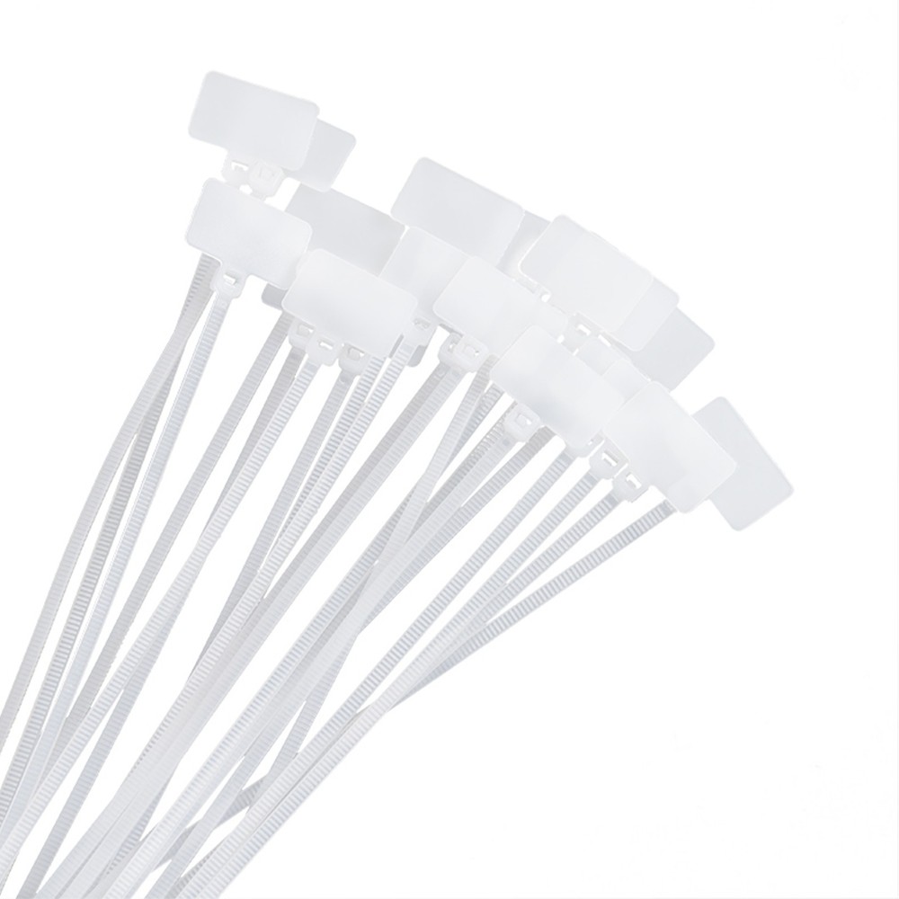 100Pcs Zip Ties Write on Ethernet RJ45 RJ12 Wire Power Cable Label Mark Tags H