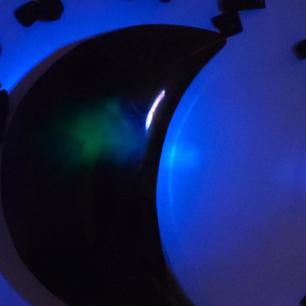 Volcano Agate Moon #3- UV Reactive- WYSIWYG