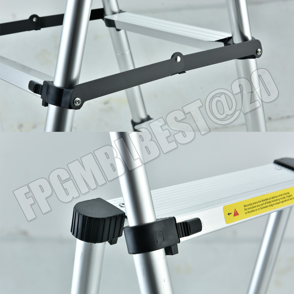 Heavy Duty Aluminum Foldable Telescoping Ladder Extension Multi-Purpose Folding