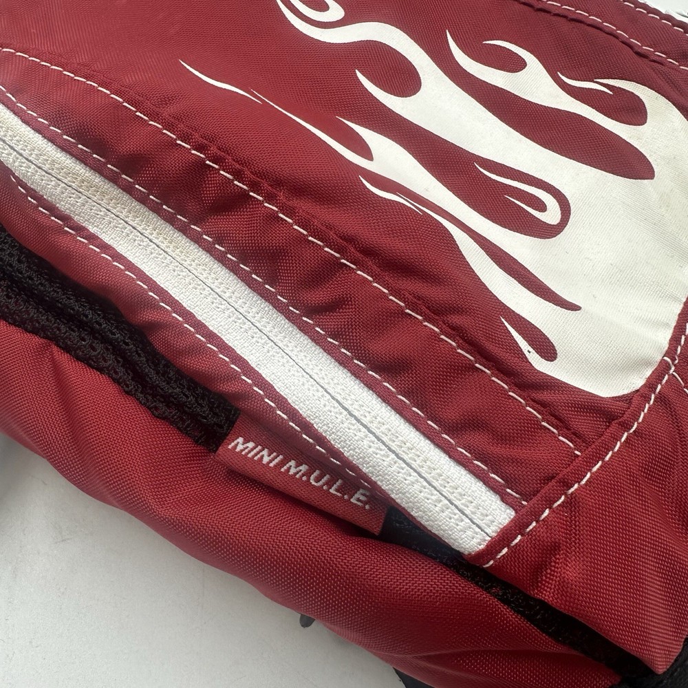 Camelback Backpack Red Mini Mule Kids Hydration Pack Black Flames NO BLADDER