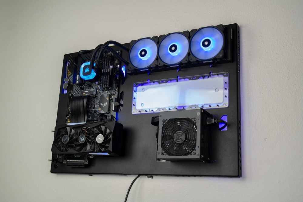 Wall Computer Case, 360mm Dual Slot Wall-Mountable PC Case, Custom Liquid Coolin