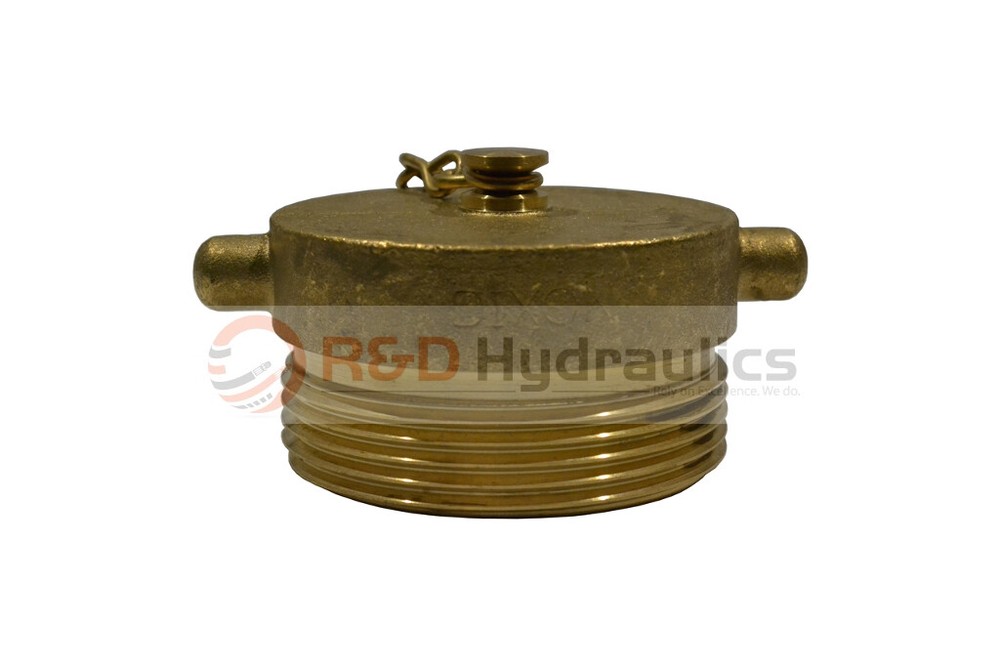 Fire Hydrant Adapter | Plug With Chain | 2-1/2" Male NST/NH | Brass