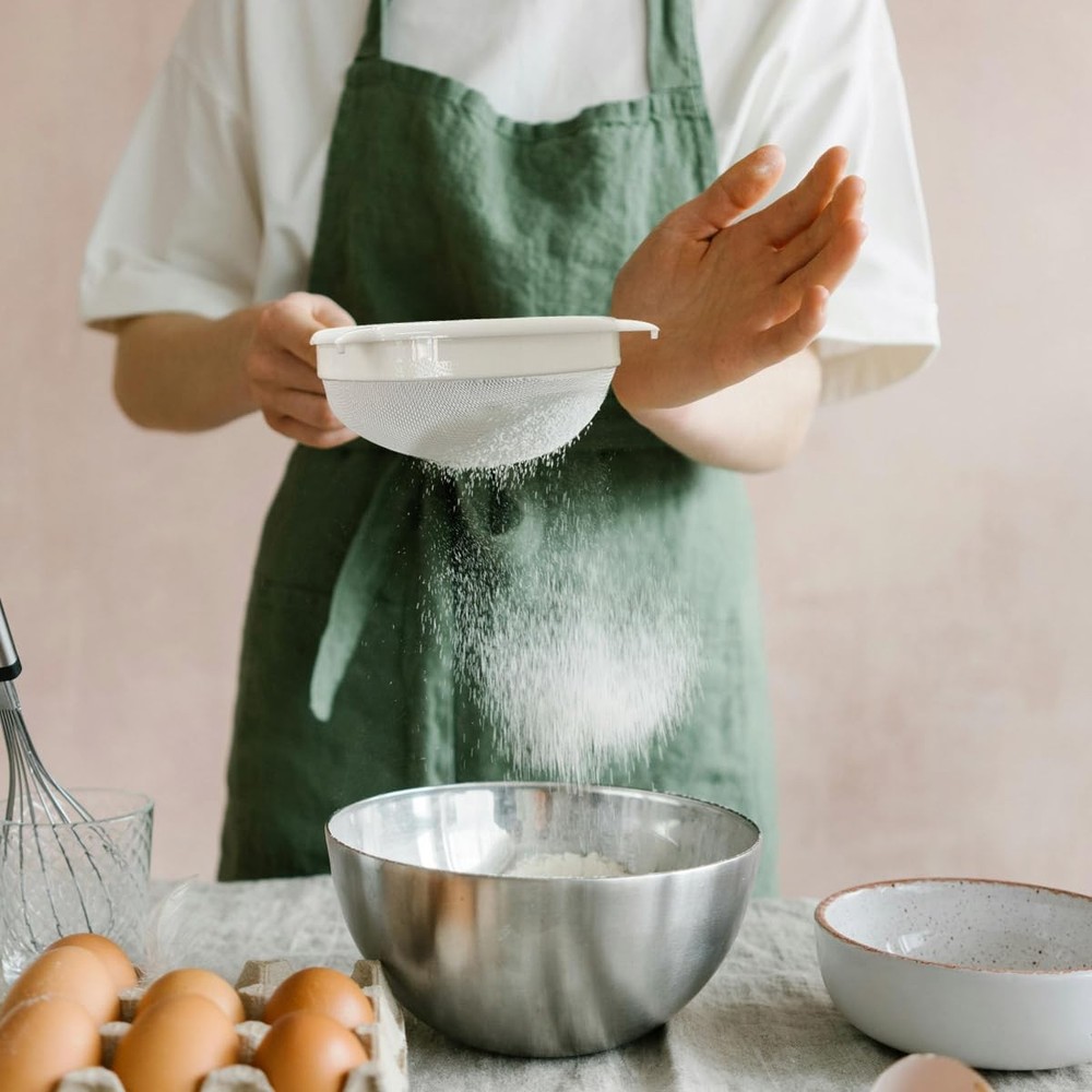 3 Pack Plastic Fine Mesh Strainer Set Double Ear Food Filter with Handle