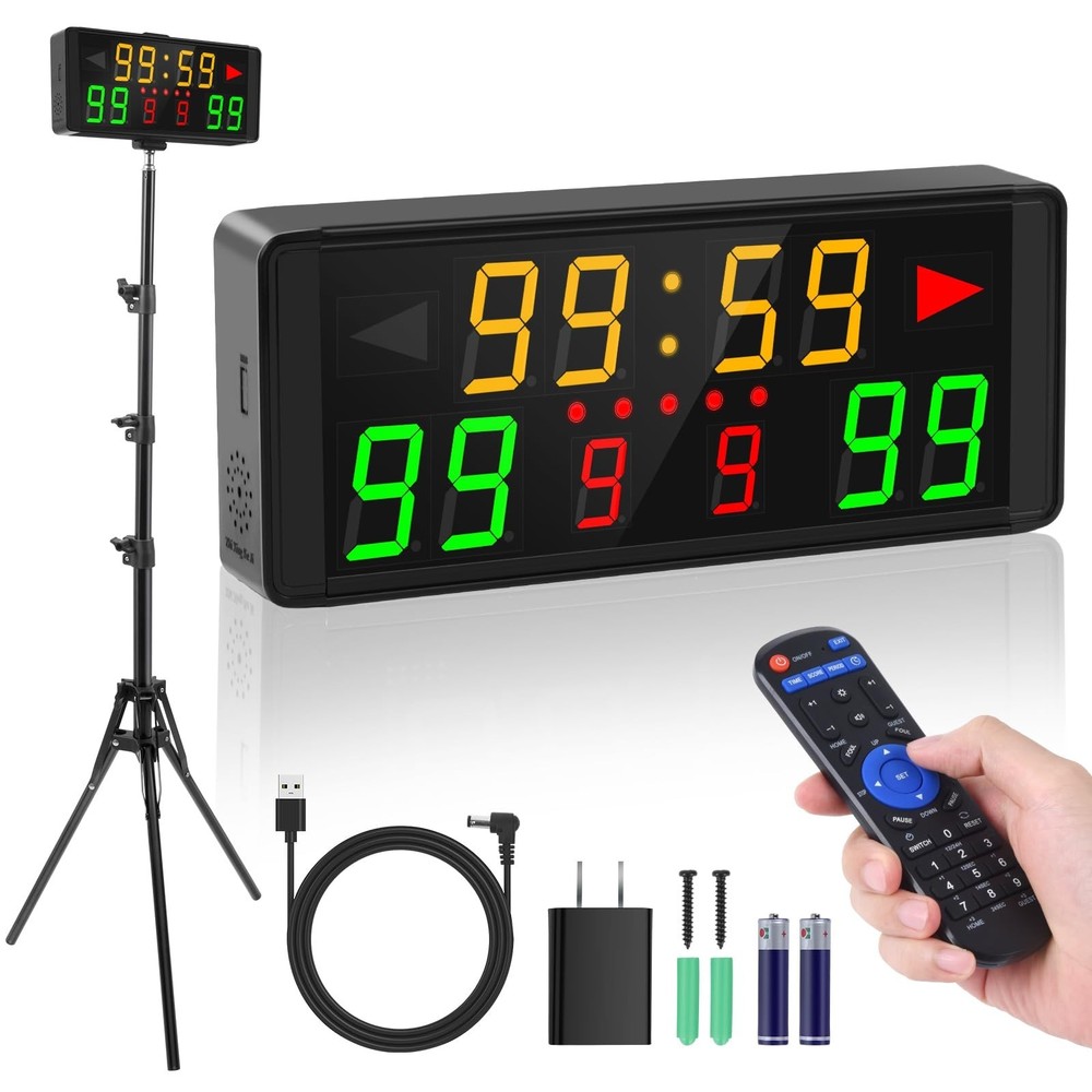 Samshow LED Electronic Scoreboard Digital Score Keeper with Remote & Tripod, ...