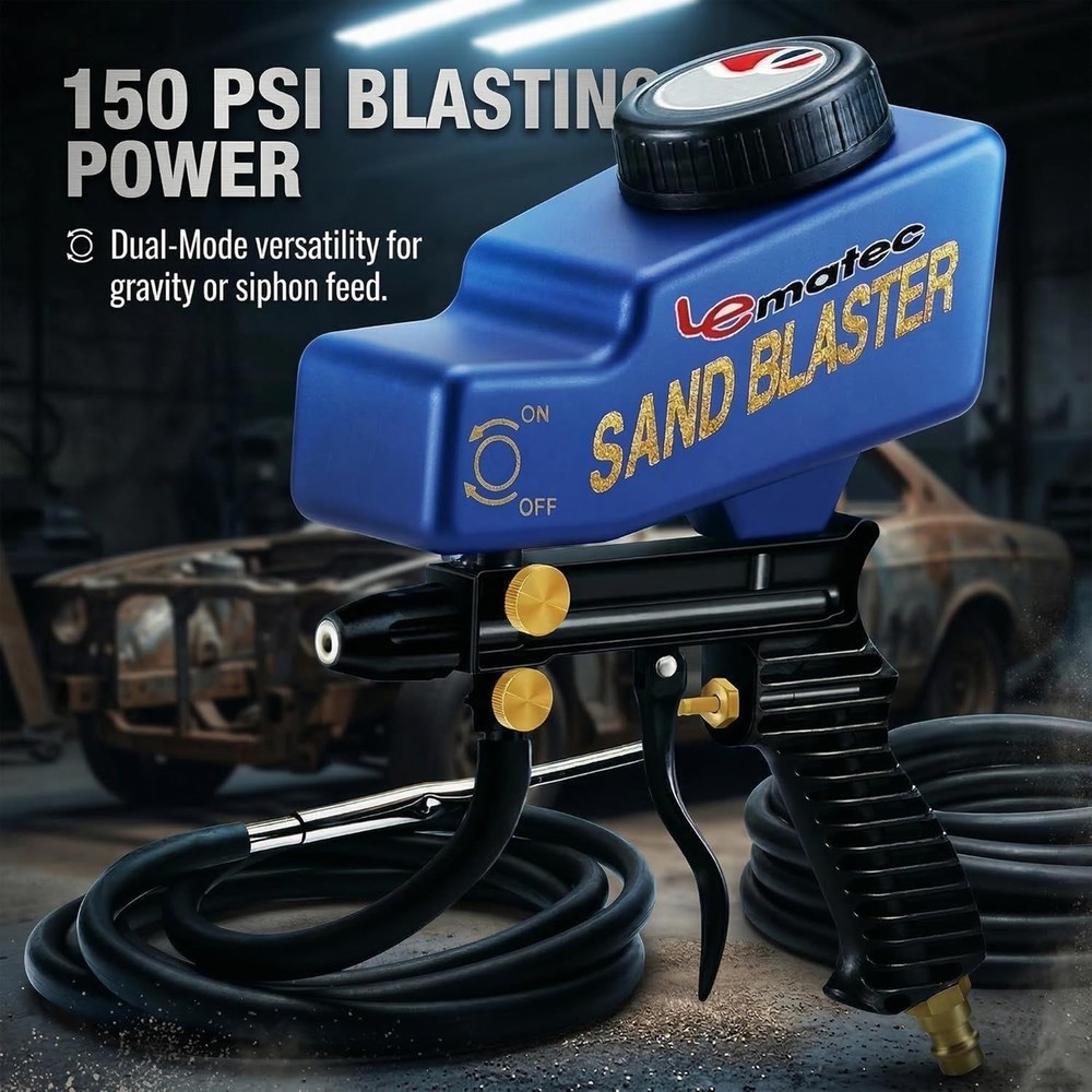 Portable Sand Blaster Gun Kit - Rust Removal & Glass Etching