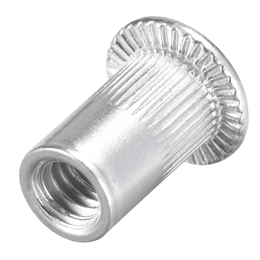 100pack #8-32 Rivet Nuts Aluminium Alloy Knurled Flat Head Threaded Insert Nut