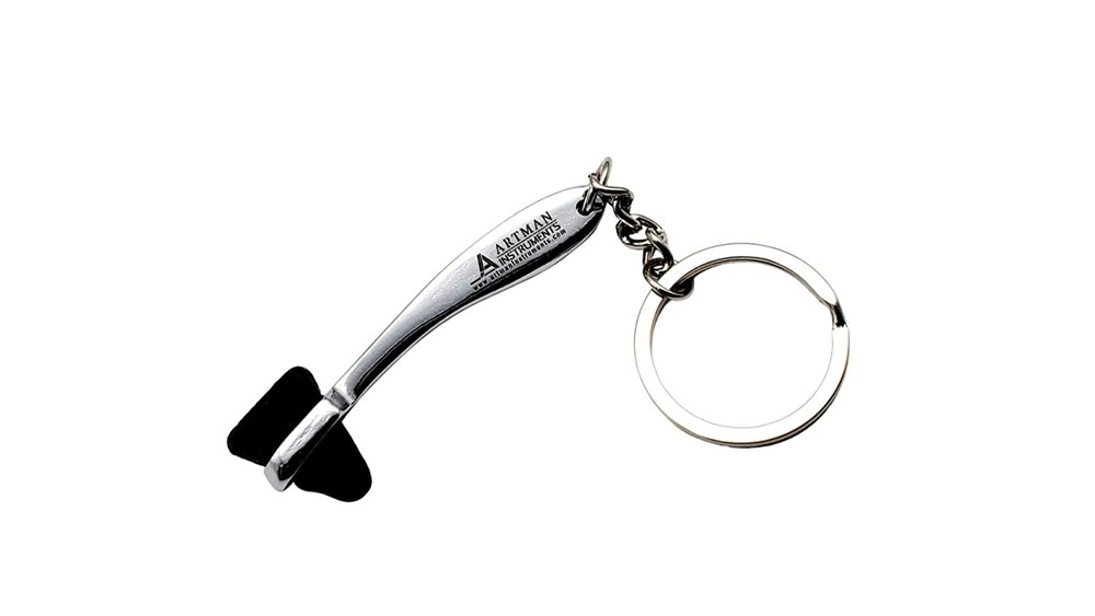 Reflex Hammer Keychain Silver Chrome Black ARTMAN