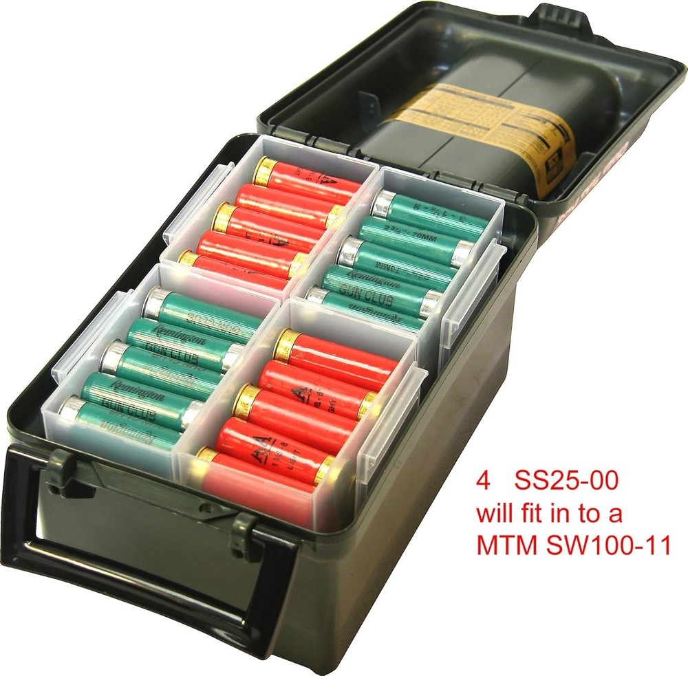 Clear See-Thru Shell Storage Box - Holds 25 Rounds of 12 Gauge - Stackable