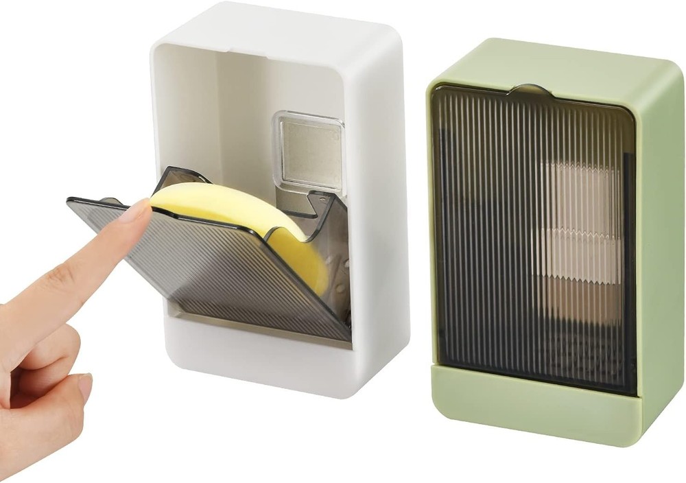 Versatile Wall Mounted Soap Holder - 2 Pack for Bathroom & Kitchen Use