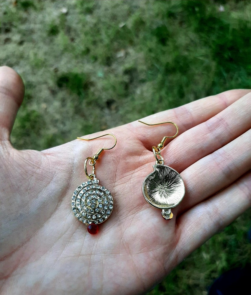 Fibonacci Shell Earrings / Sparkle Earrings