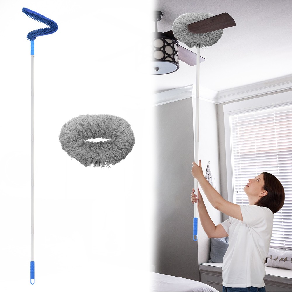 Ceiling Fan Cleaner Duster 12.9" to 59" Microfiber Clean Tool Extendable Gray