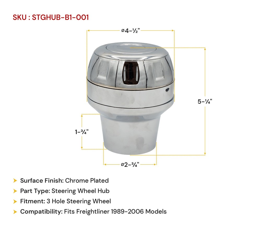 18"Wood 3-Spoke Fire Pattern Steering Wheel Kit w/Adapter Hub for Freightliner