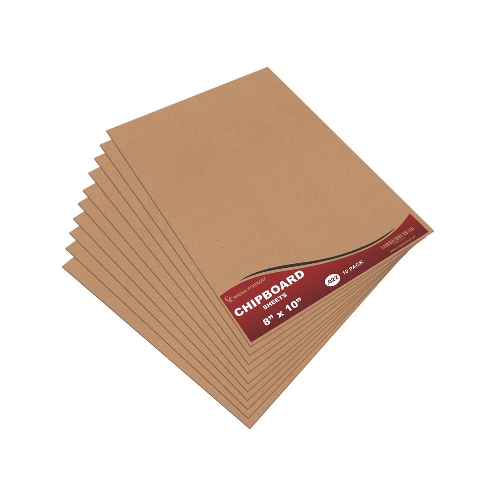 10-Pack 8x10 in Cardboard Sheets Chipboard Paperboard .022 Thick Crafts