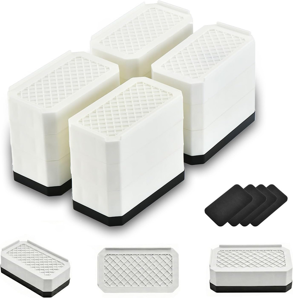 Rectangle Bed Risers Furniture Risers Heavy-Duty Rectangular Adjustable Block Li