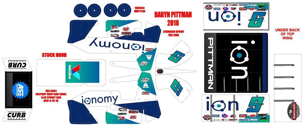 1RC SPRINT WRAP DARYN PITTMAN  2018 THEME WRAP KIT