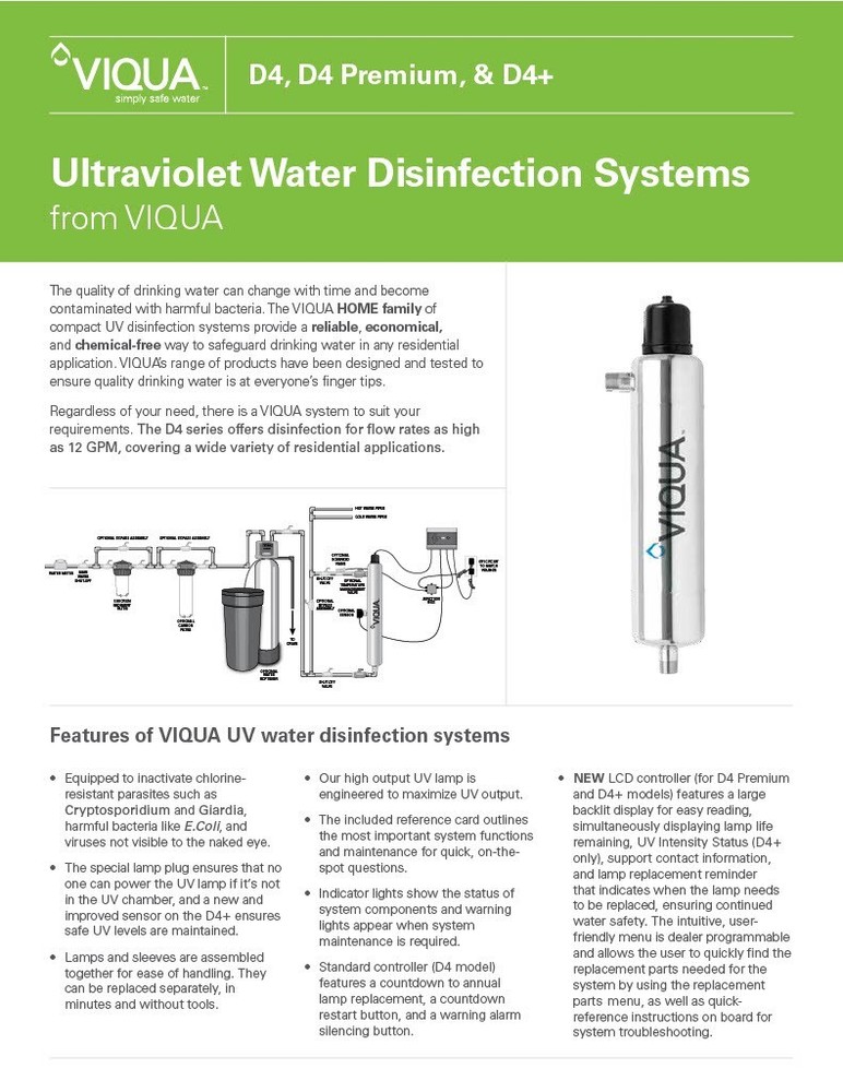 Viqua D4 Ultraviolet Water System Powered by UVMax 12 gpm