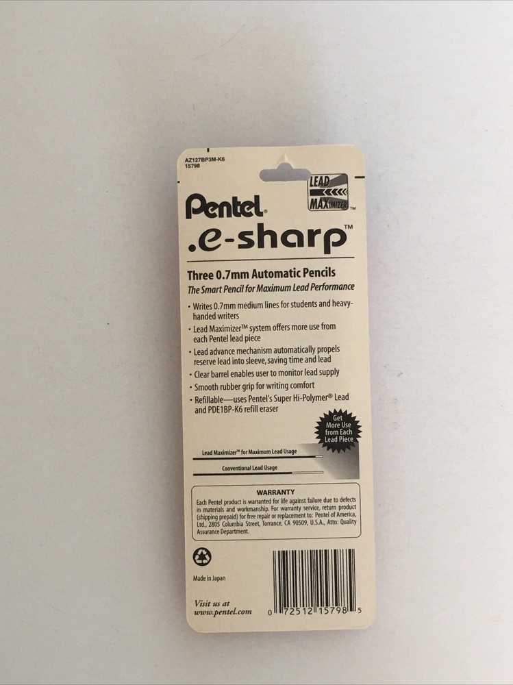 Lot Pentel e-Sharp Automatic Lead Mechanical Pencil 0.7 mm