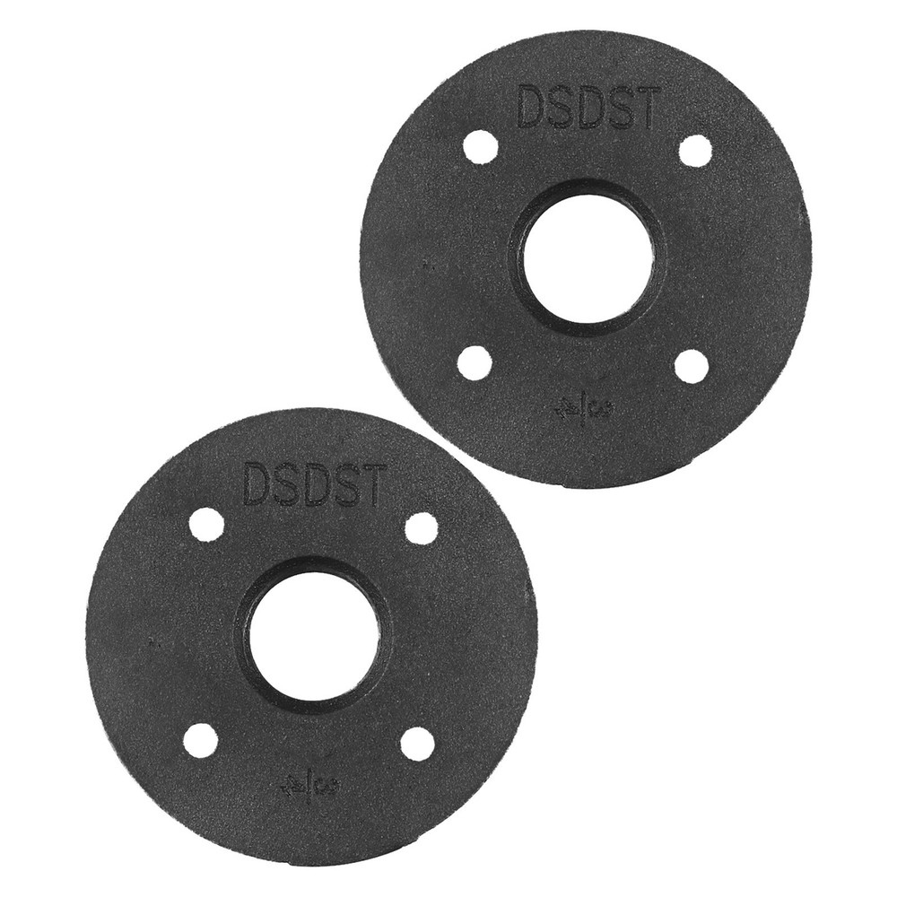 3/4 Black Painted Floor Flange with Threaded H 2 Pack Strong Connection