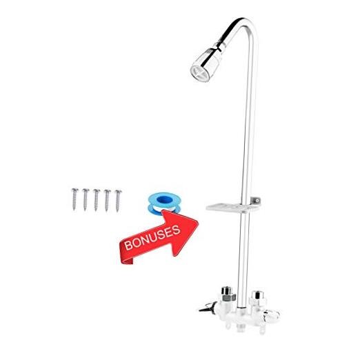 Outdoor Shower Fixture System,with Rustproof Riser and Riser Extension,