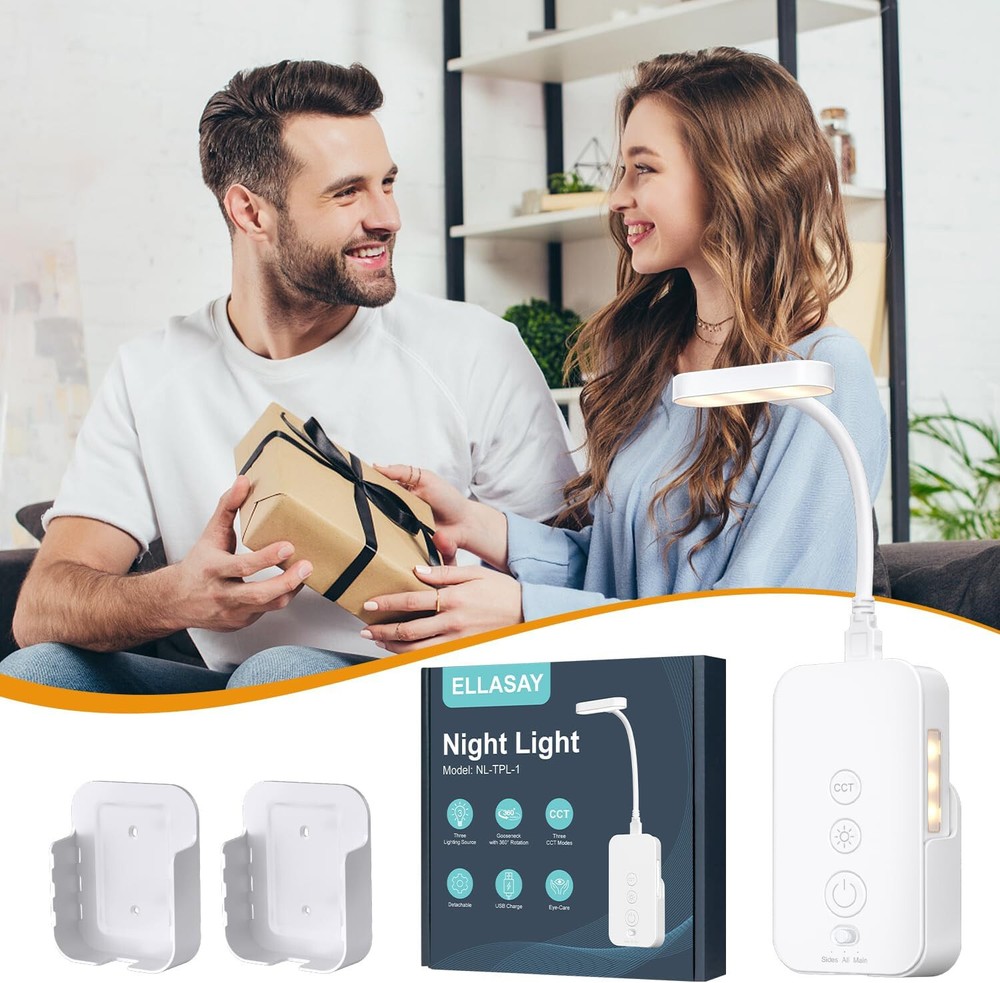 Reading Light, Rechargeable Book Lights for Reading at Night, Led Wall White