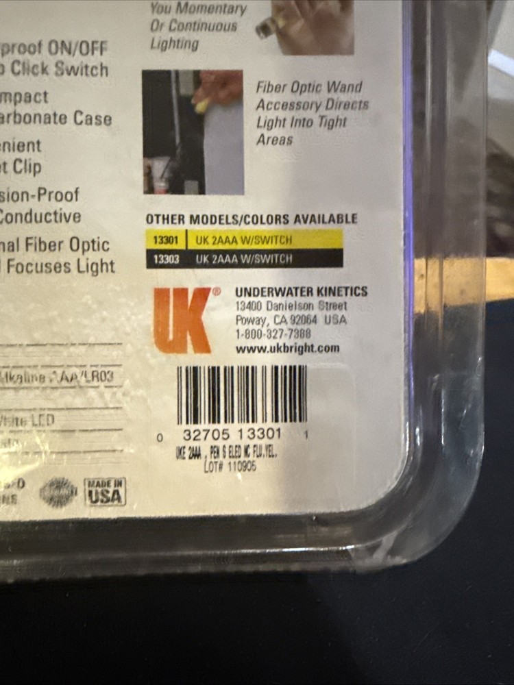 Underwater Kinetics UK2AAA LED Penlight Made In USA