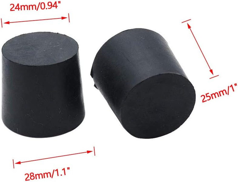 10Pcs Black Lab Plugs Solid Rubber Stoppers Size RS-5.5 1" Long (Diameter: 1....