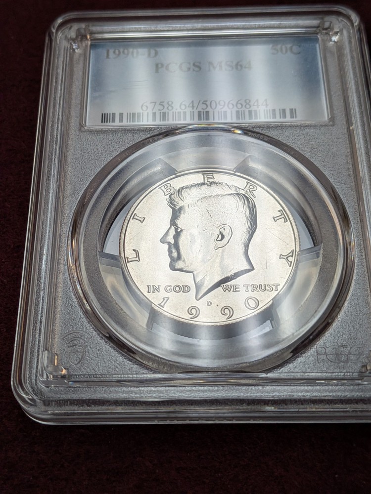 1990-D Kennedy 50 Cent Half Dollar PCGS MS64