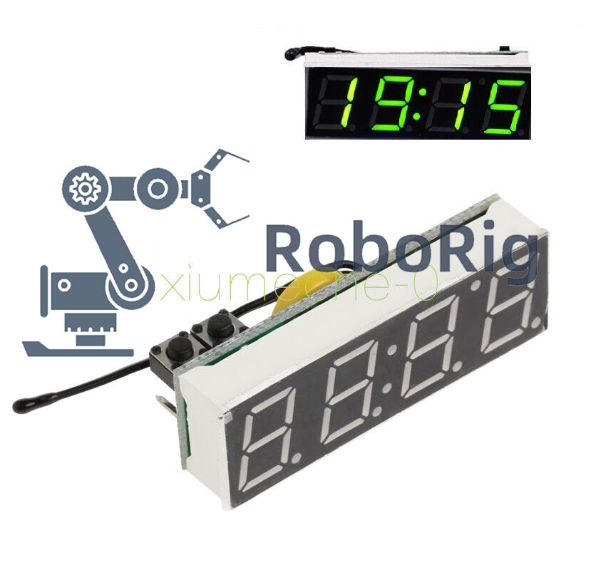 3 in 1 Green LED DS3231SN Digital Clock Temperature Voltage Module Electronic M