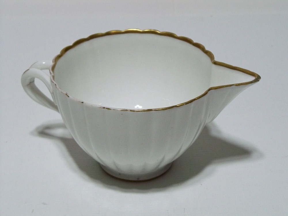 Ceramic Creamer, White With Gold Gilding Features